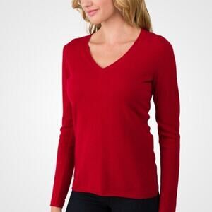 Calvin Klein Jeans V Neck Marino Wool Sweater Women's Pullover Basic Preppy XS